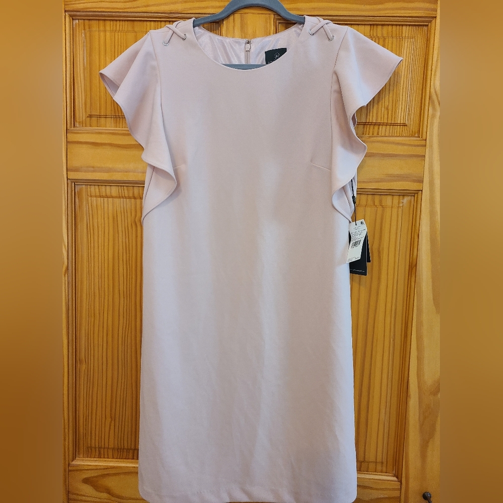 Crepe Flutter Sleeve Dress